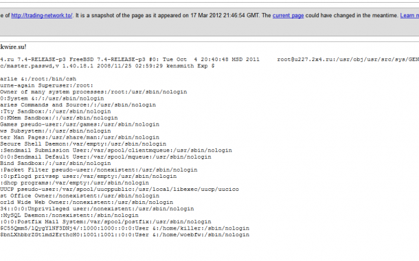 Trading - Network Datenbank veröffentlicht
